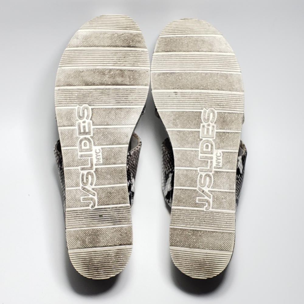 J/Slides Gray Snake Print Double Strap Platform S… - image 2